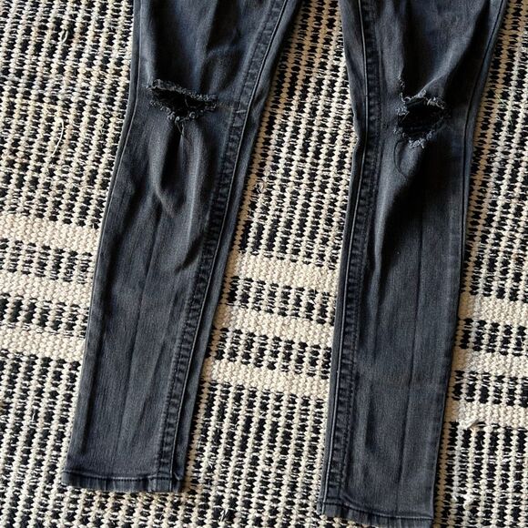 Seven 7 jeans size 4 black gray women’s distressed knees skinny jeans - Picture 2 of 5